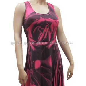 𝅺RED and Brown Black Sleeveless Slinky Long Tunic - Various Sizes